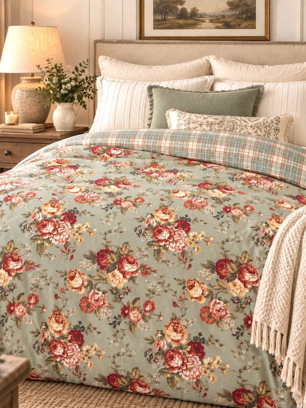 Cottagecore Reversible Floral Full/Queen Duvet Cover